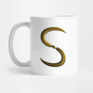 Future Typo 4 - Gold 3D Letter S Mug